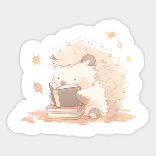 Hedgehog reading Sticker